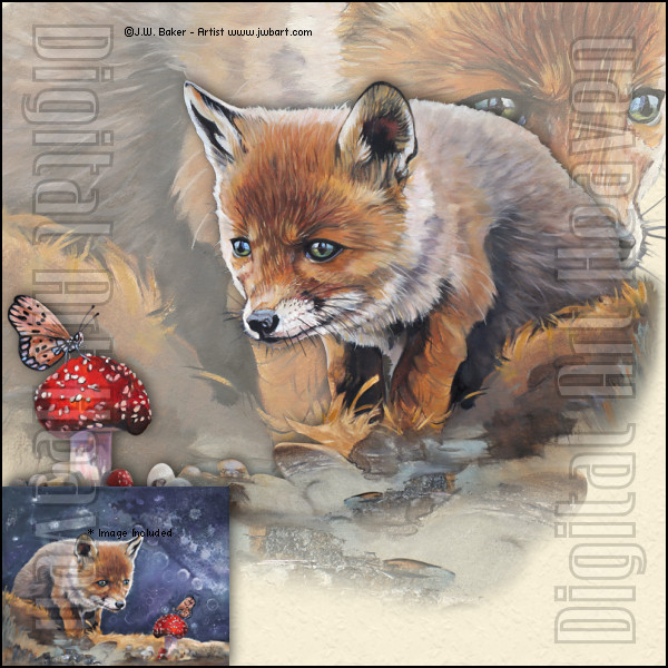 JWBaker-Little Fox finds a Friend - Click Image to Close
